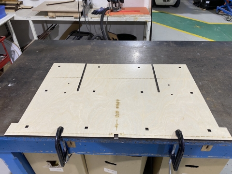 <p>Clamp the female stripper unit to the bench. Ready to routed.</p>