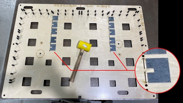 <p>Layout steel&nbsp; correct size steel pieces for the job.</p>