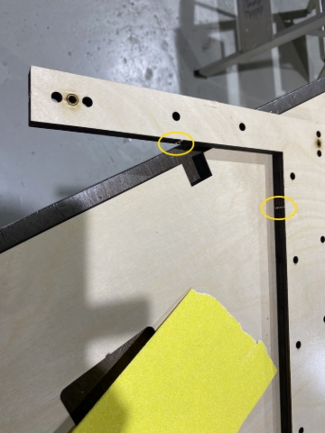 <p>Sand the burs where the timber was joined to the female flush.</p>