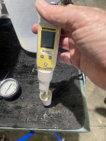 <p>Blend the outlet water until we get a stable reading of TDS between 50-70 ppm.</p><p>Once the correct TDS is reached measure and record flow rate in mL/min <br></p>
