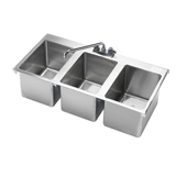 <h3>13. Sanitize and rinse plastic parts.</h3><p></p><p>Mix 60 ml of ice machine sanitizer (Part No. 9405663) with 11 litres of water in a three compartment sink. Add twenty litres of water to third sink compartment. Place plastic parts into the sanitizer solution and allow to soak for at least 5 minute.</p><p></p><h3>Notice</h3><p>As mentioned in step 12 do not immerse the water pump motor or electrical connector in liquids.</p><p></p>