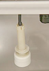 <h3>9. Remove the water level probe. </h3><p></p><p>Pull the water level probe straight down to disengage. Lower the water level probe to obtain access. The water level probe can be sanitized at this point without complete removal. If complete removal is desired, disconnect the ice thickness control wire from the control board. </p><p></p><p><span style="font-size: 18px; line-height: 1.4;"><em>NOTE: Some models allow disconnection of the wire lead from the water level probe. Lower the water level probe until the wiring connector is visible, then disconnect the wire lead connector from the water level probe and remove from the ice machine.</em></span></p>