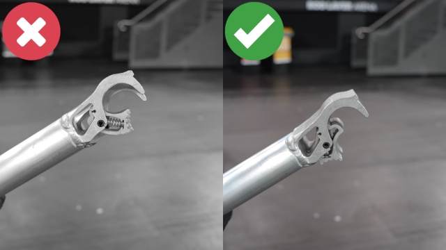<h1>Pro Tip: Unlocking Brace Clamps</h1><p></p><p></p><p>Ensure the brace clamps are <strong>unlocked </strong>before attempting to snap into position</p><p></p>