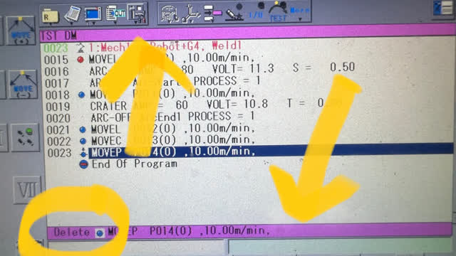<p>This is the “Delete” screen. Top and bottom bars are Pink. Notice bottom left corner says “Delete”</p>