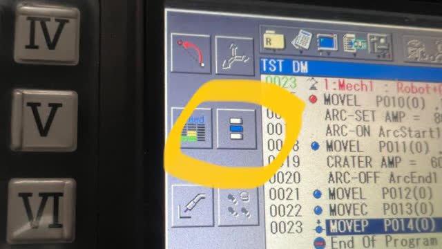 <p>With the right hand trigger squeezed, this button will appear (the icon may be different, depending on which mode you are in, but the button location will be the same)</p>