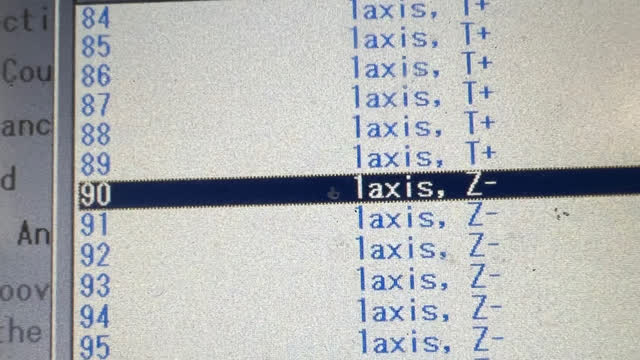 <p>For this example, we have scrolled down to #90, which is a 1 axis search in the -Z direction.</p>