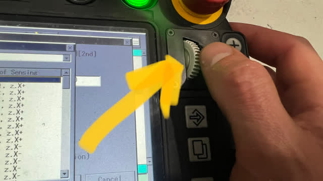 <p>Push thumb wheel to right to select</p>