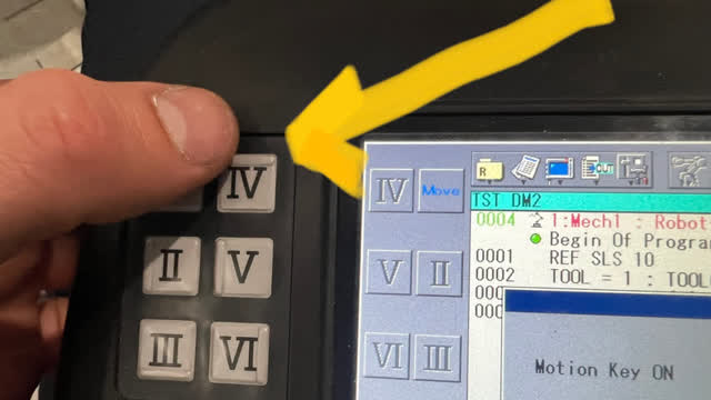 <p>To do it,</p>
<p>Select “Move” by clicking “IV” with left thumb</p>
<p>The robot will do the touch sense, including a pull away point</p>