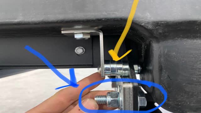 <p>Spacers here (4 x Drawer spacers)
Reversing direction of mount bolt</p>

