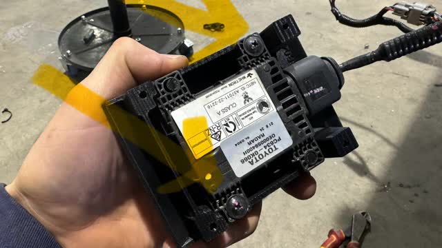 <p>Screw the radar to the supplied 3-D printed bracket</p>