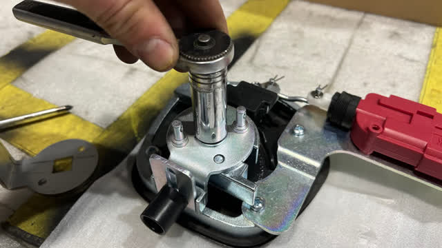 <p>Remove the nut. 14mm</p>