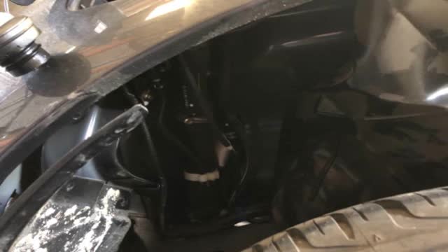 <p>Push back guard to access fuel filler hoses</p>
