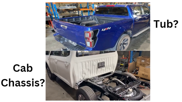 <p><strong>Tub or Cab Chassis?</strong></p>
<ul>
<li><a href="https://knowby.show/d09c61a4-589e-4a67-9f4a-b863625700d9">How to prep Cab Chassis</a></li>
<li><a href="https://knowby.show/5c5e8a80-12fa-4b3f-87df-8d0782d21c58">How to remove the BT50 Tub</a></li>
</ul>
