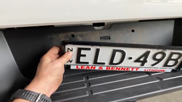 <p>Remove licence plate (if it has one)</p>