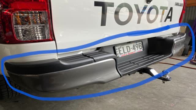 <p>Removing rear “Bumper”</p>
<p>(It may also have reversing sensors)</p>
