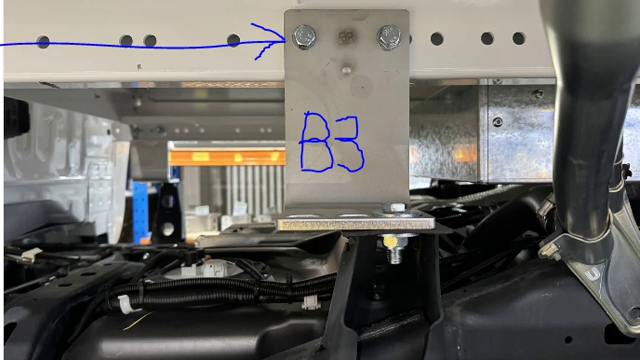 <p><strong>Second Mount</strong></p>
<ul>
<li>Laser Etched with "B3".</li>
<li>Measures 578mm from the front of the front mount to the front of this mount</li>
</ul>
