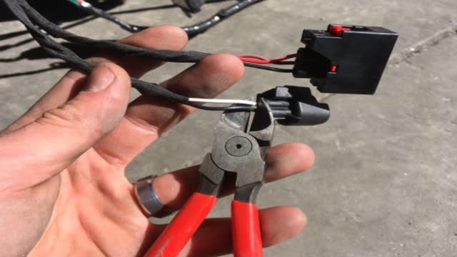 <p>Trim plugs off end.</p>