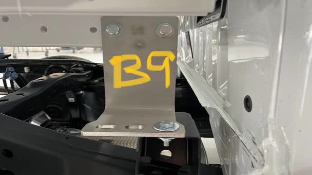 <p>**Front Mount, Drivers Side"
Laser etched with "B9"</p>
<ul>
<li>In front holes</li>
</ul>