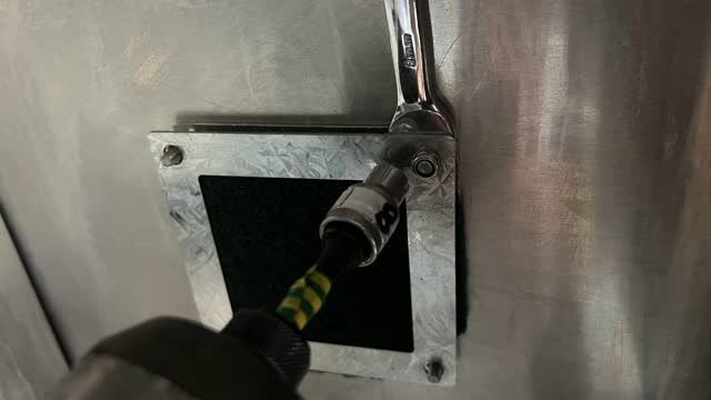 <p>Remove the existing cover plate. M8 spanner and socket</p>