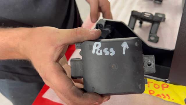 <p>Make sure you have the correct one!</p>
<p>The one marked "Pass" will go on the passenger side bracket.</p>