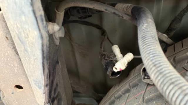<p>Spare is very close to use power tools! On the passenger side</p>
<p>Remove bolt 18mm ring spanner</p>