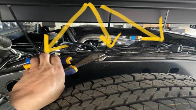<p>Zip tie neatly along the chassis.</p>