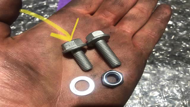 <p>We have 2 different lengths of the M8 bolts, use the shorter one</p>
<p>M8 x 20mm Bolts, qty 7
M8 Nyloc Nut, qty 7
M8 Flat washer, qty 7</p>
