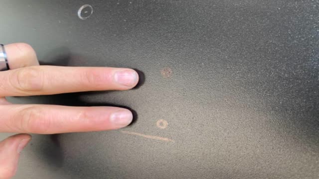 <p>Mark the holes with a pen</p>