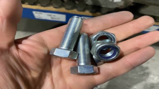 <p>Get Fasteners:</p>
<p>Qty 2, M14 x 40 fine Bolts
Qty 2, M14 Fine Nyloc Nut</p>