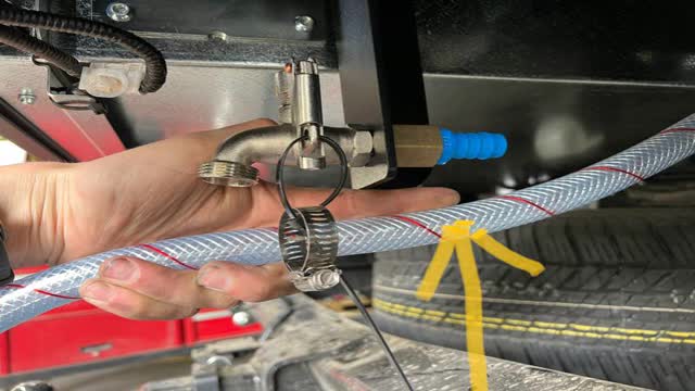 <p>Ensure hose runs a nice path, and trim hose to length</p>