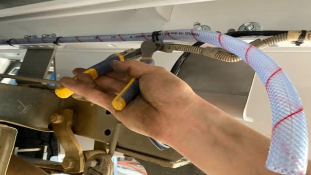 <p>If necessary, cut zip ties holding the water pipe, so outlet can be put in a nice location</p>