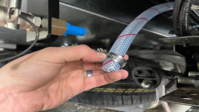 <p>Slide on the hose clamp</p>