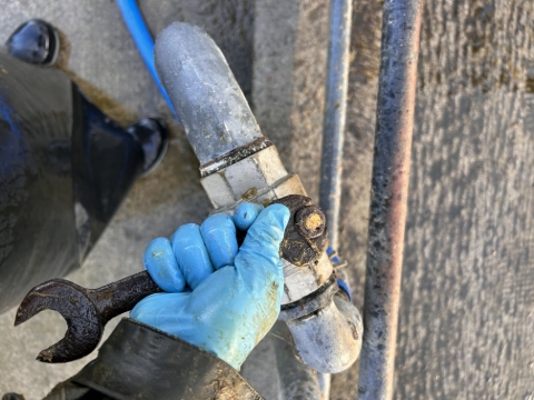 <p>turn the tap back off </p>