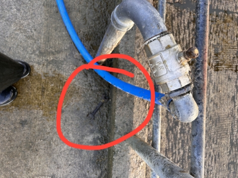 <p>turn the tap allowing water to flow, using the crescent located on the ground near by </p>