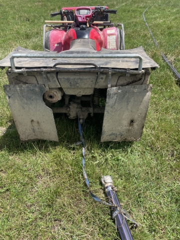 <p>Disconnect all camlock fittings on each pipe.  Our effluent system consists of 7 pipes each being 50 metres long in length each fitted with male and female camlocks at each end for convenience.</p><p>For ease of towing simply only pull one pipe at a time.</p><p>Using the tow rope provided, this can be located in the motorbike tool box, tie up/ choke each pipe and hook up to tow ball only.</p><p>Make sure you select the correct fitting on each pipe in order to keep its sequence and join back up correctly. Generally the female end with all the clamps is the end to pull with.</p><p>Engage (4WD) to help the motorbike tow the pipes safely.</p><p></p>