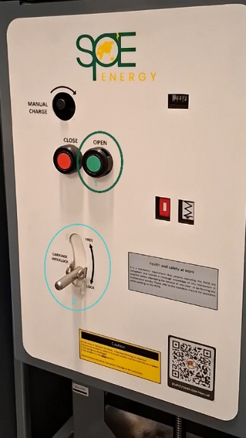 <p>To take it into isolation, you first need to 'Open' (1)the breaker, then free the carriage interlock.(2)</p>