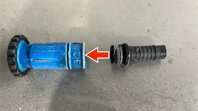 <p>Reattach repaired nozzle to hose pipe connector.</p>