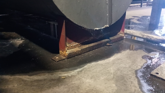 <p>Remove old braces for the CO2 manifold and prepare the area for the new manifold install including new braces to be installed once the new manifold is in place.</p>