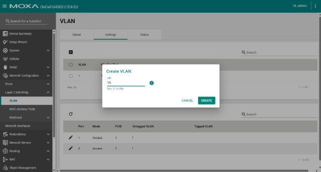 <p>Press the + and create a VLAN to be assigned to the ethernet WAN interface.</p>