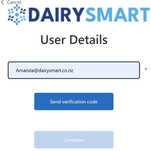 <ul><li><p>Enter your <strong>email address</strong>.</p></li><li><p>Click<strong> Send verification code</strong></p></li></ul><p></p>