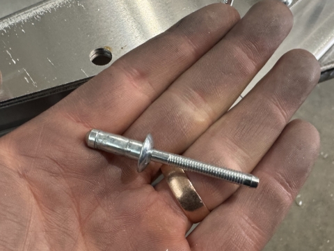 <p>Use the Domed head steel rivets</p><p><br></p><p>Part #: ..............</p>