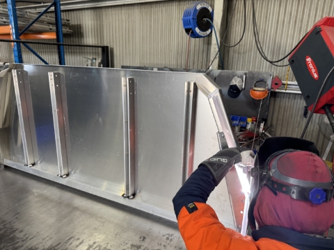 <p><strong>Pro Tip: </strong></p><p>Stand it up vertically for welding</p>