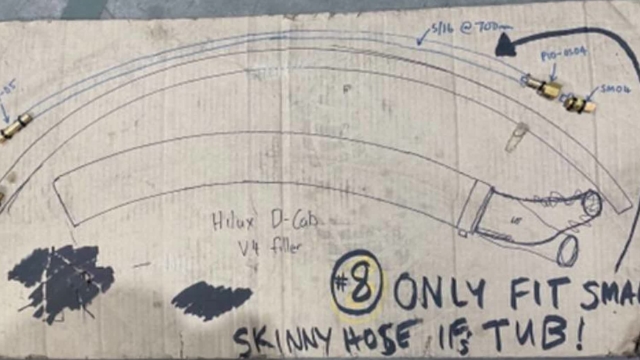 <p>Find Template #8</p><p>IMPORTANT: If it is a TUB variant, also include the small skinny hose with the breather</p>