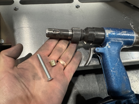 <p>Get the huck fasteners</p>