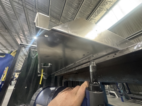 <p>From the bottom side rivet a few rivets in</p>