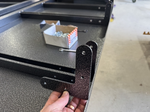 <p>Fit the L brackets</p>