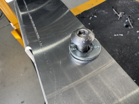 <p>Fit with the washer and Dome headed bolt</p>