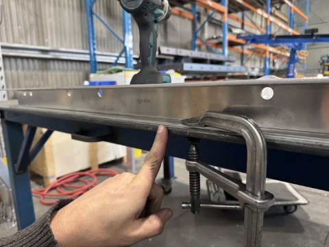 <p>Clamp part to the table so it is steady</p>