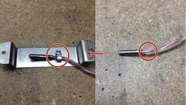 <h1>Sensor Bracket Sub-Assembly</h1><ol><li>Cut a piece of silicone hose (Approximately 10mm)</li><li>Slide the silicone hose behind the head of the sensor.</li><li>Place the sensor onto the bracket, then fold the tabs over the silicone hose. Making sure it's a snug fit (do not crush the bracket as it will damage the sensor cable)</li></ol><p><br></p>