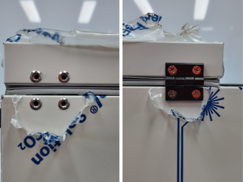 <ol><li>Using Screws (Part 21305B) fit the door hinges to the door. </li><li>Followed by mounting the door to the body. </li></ol><blockquote><p>The door & incubator will have 5m nutserts installed, to help with mounting the door in the correct location.</p></blockquote><p> </p>